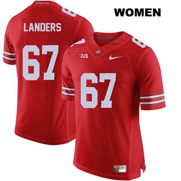 Ohio State Buckeyes Women's Robert Landers #67 Red Authentic Nike College NCAA Stitched Football Jersey FL19F00SP